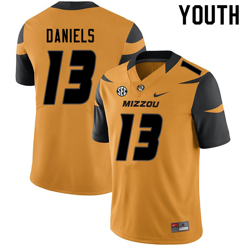 Youth #13 Chris Daniels Missouri Tigers College Football Jerseys Sale-Yellow - Click Image to Close